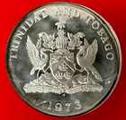1973 Trinidad Tobago Proof  10  925 Silver Coin  Coa Packaging  1 04 Asw