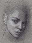 Female Portrait Original Charcoal Drawing 6x8 Academic Realism Figurative Art