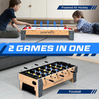 38    Table Top Air Hockey And 40    Foosball Set  2-in-1 Swivel Game Table With Soc