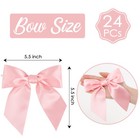 24 Pcs Baby Pink Satin Bows 5 5 Inch Gift Wrapping Twist Tie Premade Ribbon