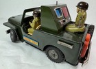 Vintage Tn Nomura Tin Toy Us Army Radar Jeep Battery Operated 1960s Tested