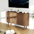 Storage Sideboard 1 4m Long Curved Mdf Modern Buffet Cabinet With Doors Pnsn