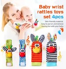 Baby Wrist Rattle Baby Socks Rattle  Baby Finder Animal Toys Set Soft Animal Toy