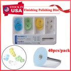 40pcs Dental Disc Metal Composite Spiral Discs Finishing Polishing Wheel Mandrel