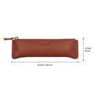 Londo Genuine Leather Pen Case Zipper Closure  Pencil Pouch Stationery Bag