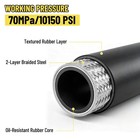 Hydraulic Hose 1 4  50  Two Wire Hose Flexible 70mpa  10150 Psi With 16 Fittings