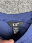 Athleta Girl Shirt Girls Xxl 16 Blue Cropped Long Sleeve Crewneck Thermal Waffle