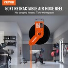 Vevor Retractable Air Hose Reel 3 8 In X 50 Ft Hybrid Air Hose Max 300 Psi