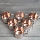       6  Vintage Smirnoff Vodka Moscow Mule Tin Cup Mugs Engraved Coat Of Arms