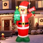 6ft Christmas Inflatable Santa   Gingerbread With Led Lights - Giant Yard Decor 