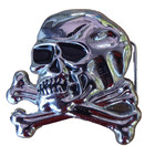 Skull And Crossbones Chrome Plated Solid Brass Belt Buckle 1979