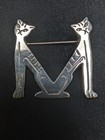 Taxco Mexico Two Cats   M  Brooch Sterling Silver