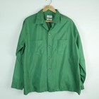 Vintage 60s Jayson Loop Collar Green Camp  Shirt Long Sleeve Usa Rockabilly