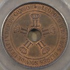 Belgian Congo 1888 10 Centimes Anacs Certified Ms64 Rb Nice 