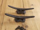 2 Cleat Boat Hooks Handles Pull Cast Iron Ship Dock Nautical Ties Rustic Finish