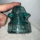 Antique Vintage Aqua Blue Glass Insulator H g co  Patent May 2 1893 Petticoat