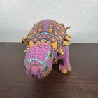 Applause Ankylosaurus Purple Plush Dinosaur Jurrasic Dino Stuffed Animal 90s Vin
