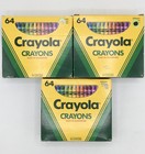 3    new-crayola Crayons Built-in Sharpener 64 Pack- 1990 Vintage Binney   Smith
