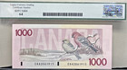 1988 Bank Of Canada  1000 Note Lcg 64 Very Choice New
