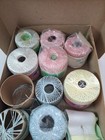 Vintage Mixed Lot Of Rayon Crochet Thread Spools By Lily   America s Best W  Box