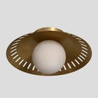Mid Century Modern Brass Flush Mount Light Vintage Globe Ceiling Lamp