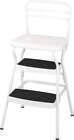 Cosco Stylaire Retro Chair   Step Stool With Flip-up Seat  white  One Pack 