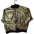 Revolution Dancewear Women s Gold Shimmer Bomber Jacket Costume Zip-up Size Xl