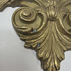 Vtg Solid Brass Pediment Wall Decor Ornate Leaf And Scroll Door Art Topper 16 5 