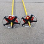 Vintage Pair Barrecrafters Red Yellow Snowflakes Cross Country Ski Poles