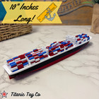 10-inch Modern Container Ship Model     Cargo Vessel Replica - Supply Chain