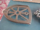 Vintage Lot Of 6 Cast Iron Sad Iron Trivets Lot 24-39-b