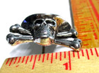Skull   Crossbones Pin W cowboy Hat Vintage Collectible Old Biker Vest Pinback