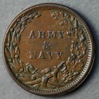 1863 6c 314a R-5 Patriotic Civil War Token  army   Navy 