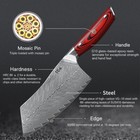 6x Turwho Bread Cleaver Boning Chef Knife Japanese Vg10 Damascus Knfe Block Set