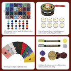 Wax Seal Kit  Premium Wax Seal Stamp Kit With 24 Colors 624 Pcs Beads  Metallic