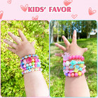 9 Pcs Cute Kids Bracelets Girls Pink Love Beaded Bracelets Little Girls Costume