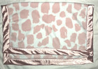 Nordstrom Baby Pink Giraffe Print Satin Trim Blanket Soft Lovey White Plush Cow