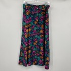 Vintage Chu Blazer Maxi Skirt Set Womens Lg 14 Fruit 100  Silk Double Breasted