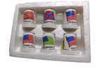 Porcelain  Thimbles Set Us Historical Flags 6pc Set Taiwan