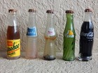 Lot Of 5 Miniature 3  Glass Soda Bottles - Spur Cola  Yoo-hoo  Teem  Fanta  Coke