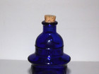Vintage Wheaton Pocahontas Cobalt Blue Glass Bottle With Cork Embossed
