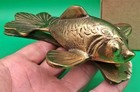 Vtg Heavy Solid Brass Japanese Koi-fish carp nishikigoi Door Knocker 
