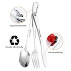 3pcs Stainless Steel Camping Picnic Cutlery Utensil Set Spoon Fork Knife Tool