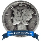 2 Rolls Of 50 -  10 Face Value Cull 90  Silver Mercury Dimes