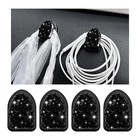 4pcs Bling Car Mini Hooks  Multifunctional Adhesive Small Auto Storage Black