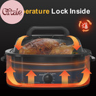 26 Quart Electric Turkey Roaster Oven 30lb Stainless Steel Blue
