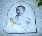 Baptism Baby Boy Photo Frame   Precious Moments   Ceramic - Holds 3 5  X 5  New