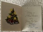 Vintage Christmas Santa Wide Eye Cheeks Wave Greeting Card 1950s 1955 Read 