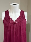 Vanity Fair Nightgown Size M Burgundy Sleeveless Nylon Vintage Style Amazing