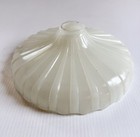 Antique Art Deco Clambroth Glass Pendant Light Lamp Shade 11    Fluted 2 25 Fitter